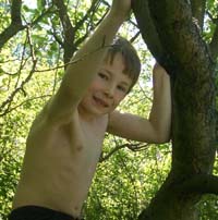 Dax phyzically climbing tree