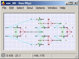 Dax Phyz mechanical logic XOR gate (exclusive-or) scene